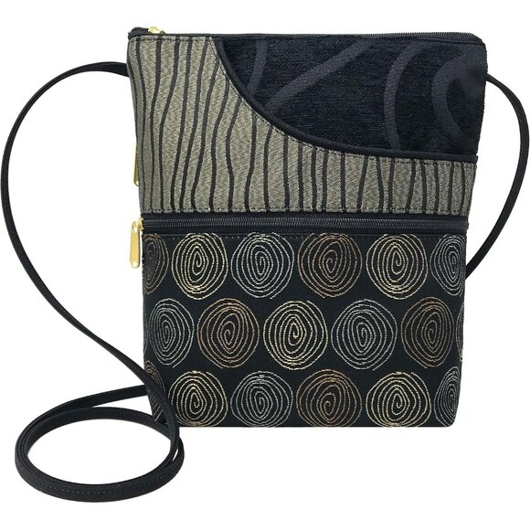 Women's Woven Tapestry Crossbody Handbag Adjustable Cord Water-Resistant - Picture 1 of 6